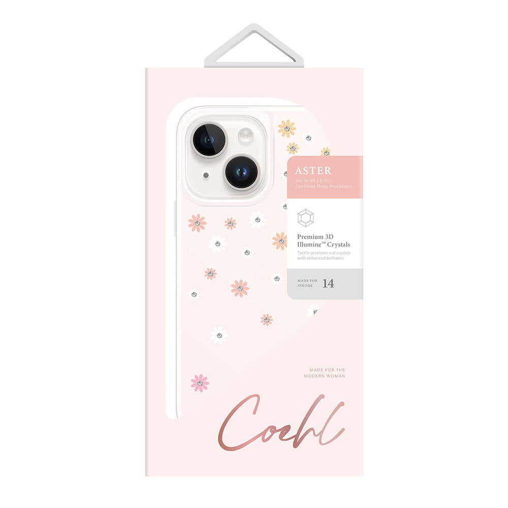 Coehl Aster iPhone 14 Çiçek Desenli Taşlı Telefon Kılıfı Coehl Aster iPhone 14 Çiçek Desenli Taşlı Telefon Kılıfı